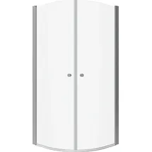 AQUABATOS Runddusche mit Pendeltür 90 x 90 cm Silber Sicherheitsglas