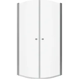 AQUABATOS Runddusche mit Pendeltür 90 x 90 cm Silber Sicherheitsglas