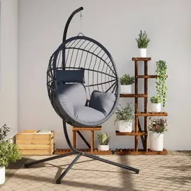 vidaXL Hängesessel Ei-Design Hellgrau