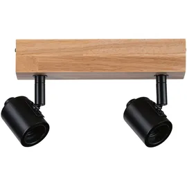 Paulmann Arvid 2-flammig eckig schwarz/Holz