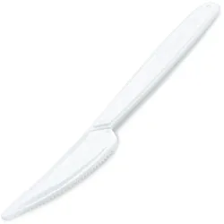 Messer (PP) wiederverwendbar weiß 18,5cm [50 St.]