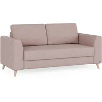 BRUNO Schlafsofa 140cm in Blush Rosa | stabiles Massivholz & Boxspringkomfort
