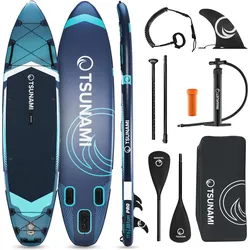 Stand Up Paddling Board zum Paddeln Aufgeblasen universal TSUNAMI  T12 350 cm blau 350 CM