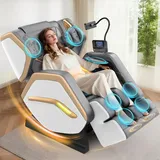 NAGLIFOR Massagesessel,Ganzkörper-Massagestuhl, 14 Massagerollen, Rücken- und Beinheizung, Fußmassage, 8 Airbags, Bluetooth-Lautsprecher, Touch-Fernbedienung für Familie und Freunde