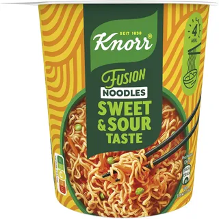 Knorr Fusion Noodles Sweet & Sour Taste Instant Nudeln, leckere Nudeln in süß-saurer Sauce 82 g