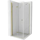 Mexen Lima klappbare Duschkabine 80 x 80 cm, Transparent, Gold - 856-080-080-50-00
