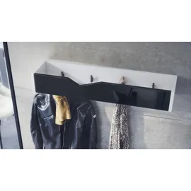 Vladon Garderobenpaneel, Schwarz Hochglanz, 83.5x12.5x21 cm, Garderobe, Garderobenpaneele, Garderobenpaneele