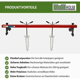 Trutzholm Werkstattkran Stahl rot Tragkraft 300 kg verstellbar