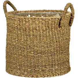 Scheurich Blumentopf Ø 38 cm Seegras natur mit zwei Griffen