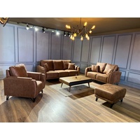 Möbeldreams Sofa Modernes Sofa-Set Colorado 3-2-1 + Hocker braun