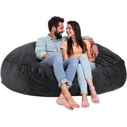 VEVOR Sitzsack Sitzkissen Bean Bag mit Abnehmbarem Bezug Schwarz Erwachsene Rund