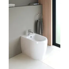 Duravit Collection One Standbidet, 1 Hahnloch, Überlauf, Hahnlochbank, weiß mit HygieneGlaze
