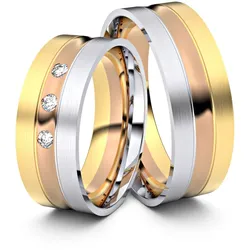 Trauringe Zweibr ̧cken 585er Tricolorgold - 1858