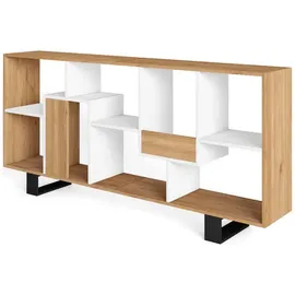 SKRAUT HOME Bücherregal 67 x 31 x 174 cm Eiche/Weiß