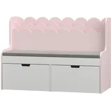 [en.casa] Sitzbank Vestnes Cotton Candy/Weiß 100 x 45 x 70 cm