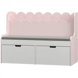 [en.casa] Sitzbank Vestnes Cotton Candy/Weiß 100 x 45 x 70 cm