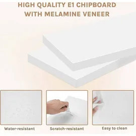 EUGAD Bücherregal 80 x 150 x 30 cm Weiß