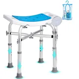 Vevor Duschhocker Höhenverstellbar 405–480 mm Badhocker Blau 226,8 kg Tragfähigkeit