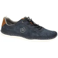 Bugatti Sneaker mit Soft Fit Funktion, elastische Schnürsenkel, Dark Blue Cognac, 43 EU