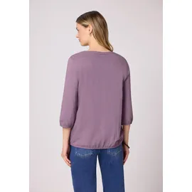 STREET ONE Tunikashirt STREET ONE, Damen, Gr. 38, lila (bright berry), Web, 100% Baumwolle, unifarben, comfort fit normal, Rundhals, elastischer Bund, Shirts, mit 3/4 Ärmeln