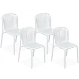 konsimo® Gartenstuhl 52 x 53 x 82,5 cm weiß 4 St.