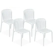 konsimo® Gartenstuhl 52 x 53 x 82,5 cm weiß 4 St.