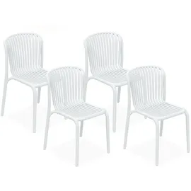 konsimo® Gartenstuhl 52 x 53 x 82,5 cm weiß 4 St.