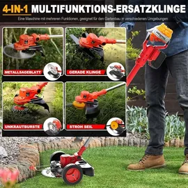 Aorsher Akku Rasentrimmer mit 2× 4000mAh Akkus 21V, 750W Bürstenloser Motor