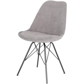 byLIVING Esszimmerstuhl RICA 2er Set, Cordbezug grau schwarz