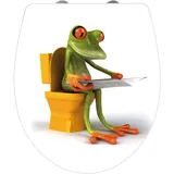 Wenko WC-Sitz mit Absenkautomatik Frog News Duroplast