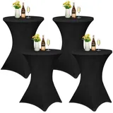 luxuskollektion Stehtischhusse Stretch Schwarz 70 x 110 cm