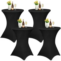 luxuskollektion Stehtischhusse Stretch Schwarz 70 x 110 cm