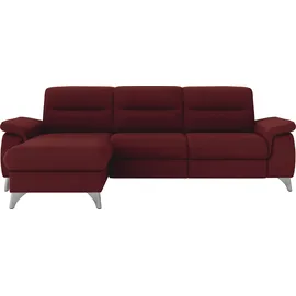 sit&more Ecksofa SIT & MORE "Astoria L-Form", rot (bordeaux), B:260cm H:91cm T:175cm, 100% Polyester, Sofas, Ecksofa, wahlweise mit motorischer Relaxfunktion