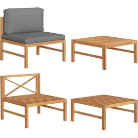 vidaXL Garten-Lounge-Set 2-tlg. natur/dunkelgrau
