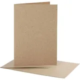 Creativ Company Karten & Kuverts, Kartengröße 10,5x15 cm, Umschlaggröße 11,5x16,5 cm, Natur, 10er Set
