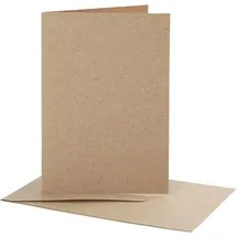 Creativ Company Karten & Kuverts, Kartengröße 10,5x15 cm, Umschlaggröße 11,5x16,5 cm, Natur, 10er Set