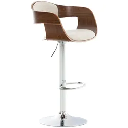 CLP Barhocker Kingston Stoff walnuss/creme