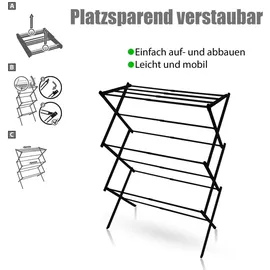 BigDean Wäscheständer 10 m schwarz