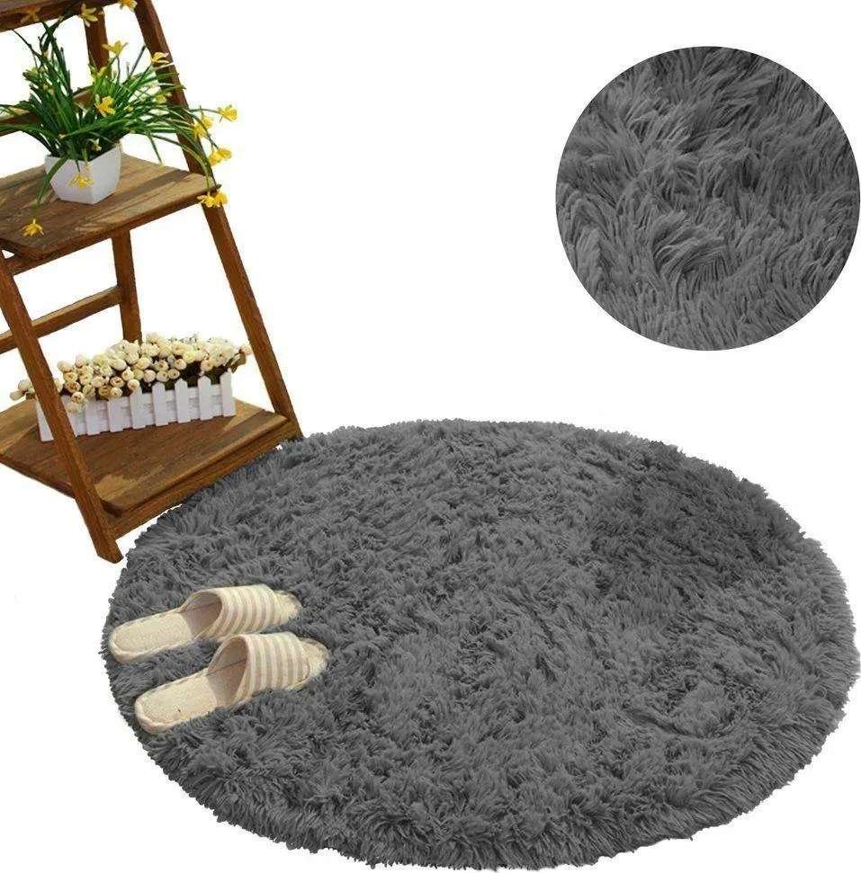 Strado, Teppich, Round carpet Shaggy Strado 160x160 SilverFur (light gray) universal (Ø 160 cm)