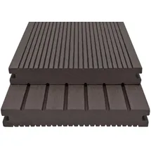 vidaXL WPC Massive Terrassendielen mit Zubehör 10 m2 2,2 m dunkelbraun