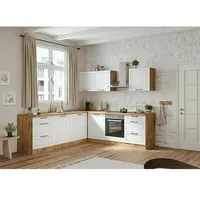 Held Möbel Winkelküche Padua Typ 2  (B x T: 240 x 240 cm, Weiß, Mit Elektrogeräten)