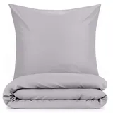 Blumtal Bettwäsche 200x200 cm + 2X Kissenbezug 40x80 cm - Oeko-TEX zertifizierte Mikrofaser Bed Sheets 200x200 - Bettbezug 200x200 Bettwäsche Set - Duvet Cover 200x200 cm - 3er Bettwäsche Grau