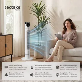 Tectake Turmventilator 110 cm Weiß