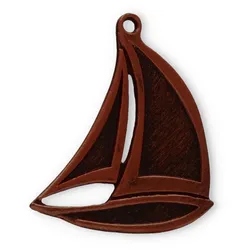 Motivmedaille Segelboot bronzefarben