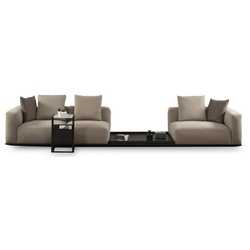 Casa Padrino Luxus Sofa Grau / Schwarz 400 x 100 x H. 67 cm - Wohnzimmer Sofa - Hotel Sofa - Wohnzimmer Möbel - Wohnzimmer Einrichtung - Hotel Möbel - Luxus Möbel - Luxus Einrichtung