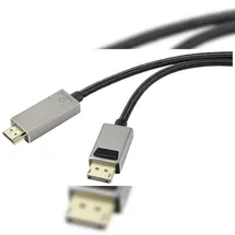 Renkforce DisplayPort / HDMI Verbindungskabel DisplayPort Stecker, HDMI-A Stecker 2.00 m Schwarz UHD 8K @ 60 Hz, UHD 4K @ 120Hz