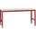 Manuflex Arbeitstisch UNIVERSAL Standard, 2000 x 1000 mm, Melamin lichtgrau, rubinrot