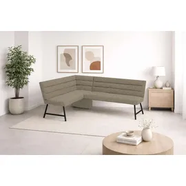 OTTO home Eckbank OTTO HOME "Oregon Küchenbank, Polsterbank, Esszimmerbank, 177x140 cm", grau, B:177cm H:90cm T:140cm, Massivholz, Metall, Polyester, Sitzbänke, Eckbank, Moderne Bank und Farben, Sitzplatzanzahl: 4/5, Frei in Raum stellbar