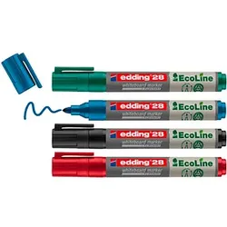 edding 28 Ecoline Whiteboard-Marker farbsortiert 1,5 - 3,0 mm, 4 St.