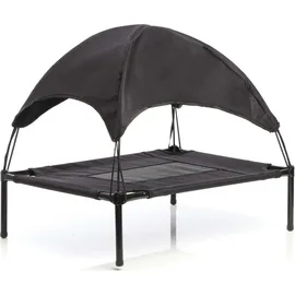 fudajo Hundebett mit Dach M 76 x 60 x 16 cm schwarz